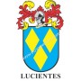 Heraldic keychain - LUCIENTES - Personalized with surname, family crest and brief description of the genealogical origin.