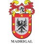 Llavero heráldico - MADRIGAL - Personalizado con apellido, escudo de la familia y breve descripción del origen genealógico.