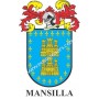 Porte-clés héraldique - MANSILLA - Personnalisé avec le nom, l'écusson de la famille et une brève description de l'origine généa