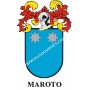 Heraldic keychain - MAROTO - Personalized with surname, family crest and brief description of the genealogical origin.