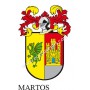 Heraldic keychain - MATEOS - Personalized with surname, family crest and brief description of the genealogical origin.