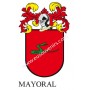 Heraldic keychain - MAYORAL - Personalized with surname, family crest and brief description of the genealogical origin.