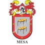 Llavero heráldico - MESA - Personalizado con apellido, escudo de la familia y breve descripción del origen genealógico.