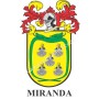 Llavero heráldico - MIRANDA - Personalizado con apellido, escudo de la familia y breve descripción del origen genealógico.