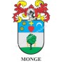 Llavero heráldico - MONGE - Personalizado con apellido, escudo de la familia y breve descripción del origen genealógico.