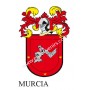 Llavero heráldico - MURCIA - Personalizado con apellido, escudo de la familia y breve descripción del origen genealógico.