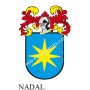Llavero heráldico - NADAL - Personalizado con apellido, escudo de la familia y breve descripción del origen genealógico.