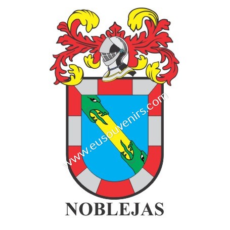 Porte-clés héraldique - NOBLEJAS - Personnalisé avec le nom, l'écusson de la famille et une brève description de l'origine généa