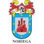Heraldic keychain - NORIEGA - Personalized with surname, family crest and brief description of the genealogical origin.