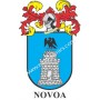 Llavero heráldico - NOVOA - Personalizado con apellido, escudo de la familia y breve descripción del origen genealógico.