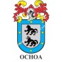 Llavero heráldico - OCHOA - Personalizado con apellido, escudo de la familia y breve descripción del origen genealógico.