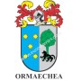 Llavero heráldico - ORMAECHEA - Personalizado con apellido, escudo de la familia y breve descripción del origen genealógico.