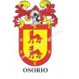 Heraldic keychain - OSORIO - Personalized with surname, family crest and brief description of the genealogical origin.