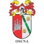 Porte-clés héraldique - OSUNA - Personnalisé avec le nom, l'écusson de la famille et une brève description de l'origine généalog