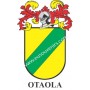 Porte-clés héraldique - OTAOLA - Personnalisé avec le nom, l'écusson de la famille et une brève description de l'origine généalo