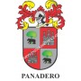 Heraldic keychain - PANADERO - Personalized with surname, family crest and brief description of the genealogical origin.