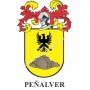 Llavero heráldico - PEÑALVER - Personalizado con apellido, escudo de la familia y breve descripción del origen genealógico.