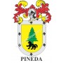 Llavero heráldico - PINEDA - Personalizado con apellido, escudo de la familia y breve descripción del origen genealógico.
