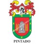 Llavero heráldico - PINTADO - Personalizado con apellido, escudo de la familia y breve descripción del origen genealógico.
