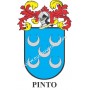Llavero heráldico - PINTO - Personalizado con apellido, escudo de la familia y breve descripción del origen genealógico.