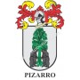 Llavero heráldico - PIZARRO - Personalizado con apellido, escudo de la familia y breve descripción del origen genealógico.