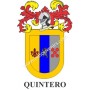 Llavero heráldico - QUINTERO - Personalizado con apellido, escudo de la familia y breve descripción del origen genealógico.