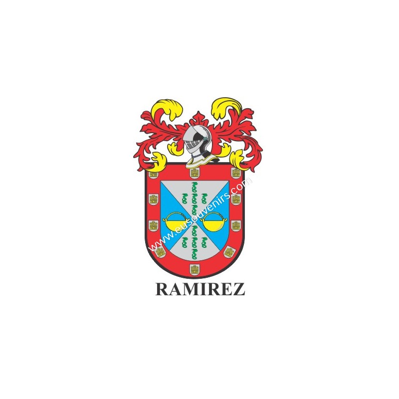 Llavero heráldico RAMIREZ Personalizado con apellido, escudo de la