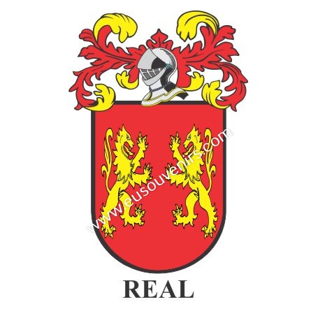 Heraldic keychain - REAL - Personalized with surname, family crest and brief description of the genealogical origin.