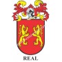 Llavero heráldico - REAL - Personalizado con apellido, escudo de la familia y breve descripción del origen genealógico.