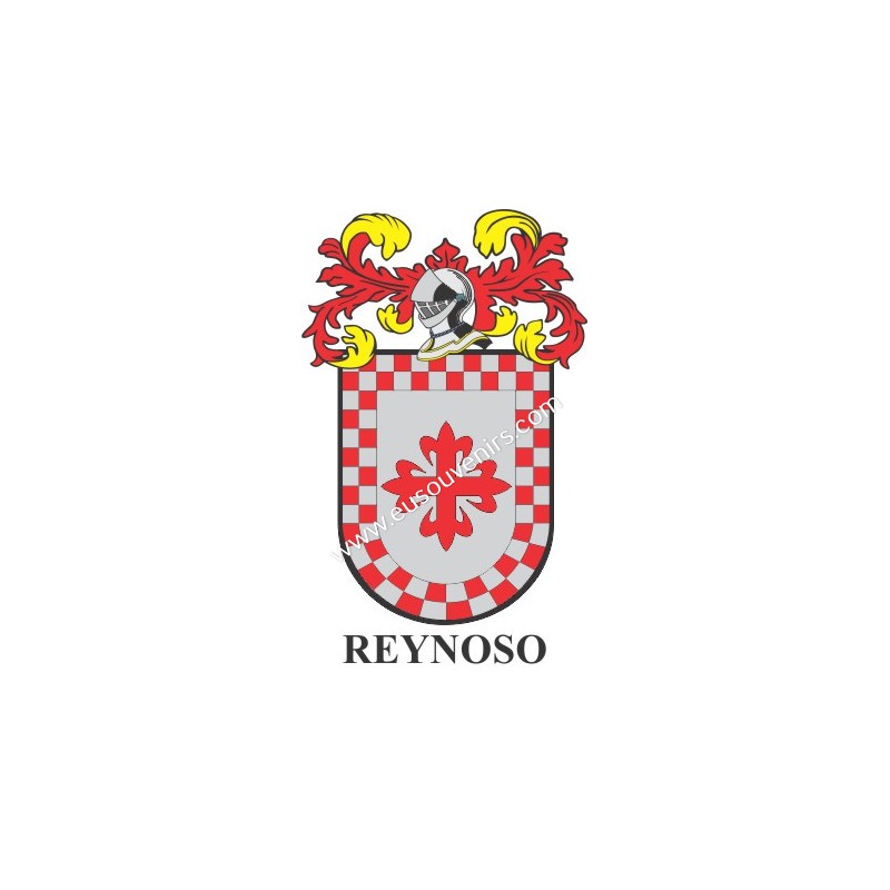 Heraldic keychain REYNOSO Personalized with surname, family crest