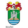 Llavero heráldico - RIAÑO - Personalizado con apellido, escudo de la familia y breve descripción del origen genealógico.