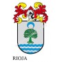Llavero heráldico - RIOJA - Personalizado con apellido, escudo de la familia y breve descripción del origen genealógico.
