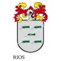 Llavero heráldico - RIOS - Personalizado con apellido, escudo de la familia y breve descripción del origen genealógico.