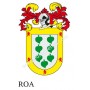 Llavero heráldico - ROA - Personalizado con apellido, escudo de la familia y breve descripción del origen genealógico.