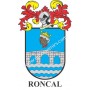 Llavero heráldico - RONCAL - Personalizado con apellido, escudo de la familia y breve descripción del origen genealógico.