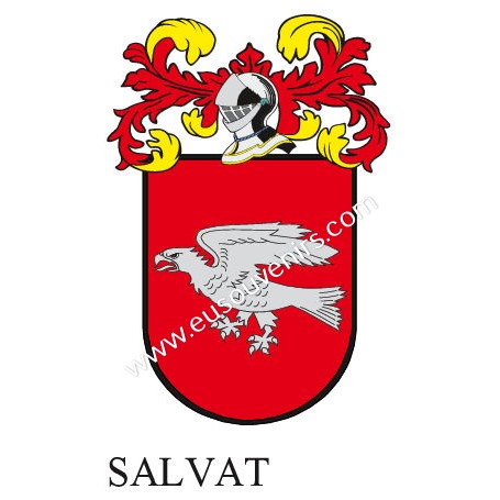 Porte-clés héraldique - SALVAT - Personnalisé avec le nom, l'écusson de la famille et une brève description de l'origine généalo