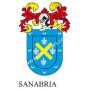 Heraldic keychain - SANABRIA - Personalized with surname, family crest and brief description of the genealogical origin.