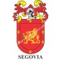 Porte-clés héraldique - SEGOVIA - Personnalisé avec le nom, l'écusson de la famille et une brève description de l'origine généal