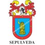 Llavero heráldico - SEPULVEDA - Personalizado con apellido, escudo de la familia y breve descripción del origen genealógico.