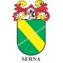 Llavero heráldico - SERNA - Personalizado con apellido, escudo de la familia y breve descripción del origen genealógico.