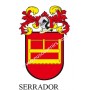 Llavero heráldico - SERRADOR - Personalizado con apellido, escudo de la familia y breve descripción del origen genealógico.