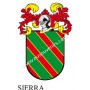 Llavero heráldico - sierra - Personalizado con apellido, escudo de la familia y breve descripción del origen genealógico.