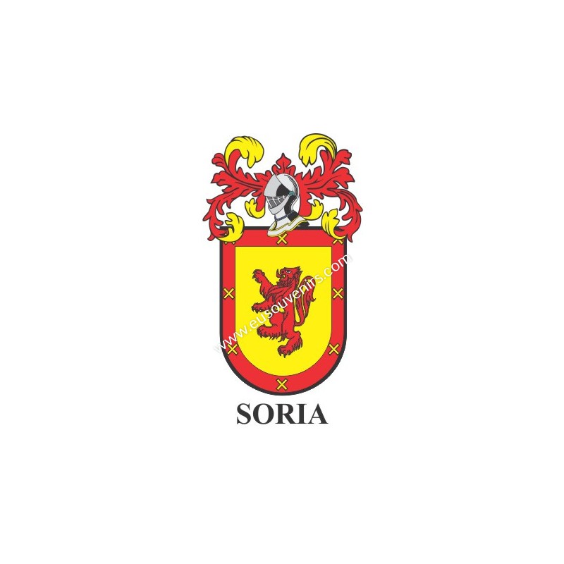 Heraldic keychain SORIA Personalized with surname, family crest and