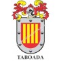 Llavero heráldico - TABOADA - Personalizado con apellido, escudo de la familia y breve descripción del origen genealógico.