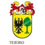 Llavero heráldico - TEJEIRO - Personalizado con apellido, escudo de la familia y breve descripción del origen genealógico.