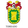 Llavero heráldico - TORRADO - Personalizado con apellido, escudo de la familia y breve descripción del origen genealógico.