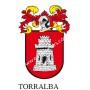 Llavero heráldico - TORRALBA - Personalizado con apellido, escudo de la familia y breve descripción del origen genealógico.