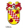 Heraldic keychain - URIA - Personalized with surname, family crest and brief description of the genealogical origin.