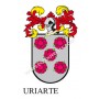 Heraldic keychain - URIARTE - Personalized with surname, family crest and brief description of the genealogical origin.