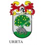 Llavero heráldico - URIETA - Personalizado con apellido, escudo de la familia y breve descripción del origen genealógico.